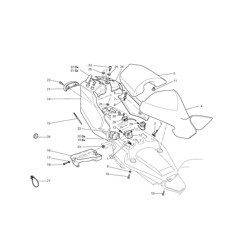Adesivi posteriori Ducati Multistrada 1000DS/1100/620 43611421A Ducati - 1
