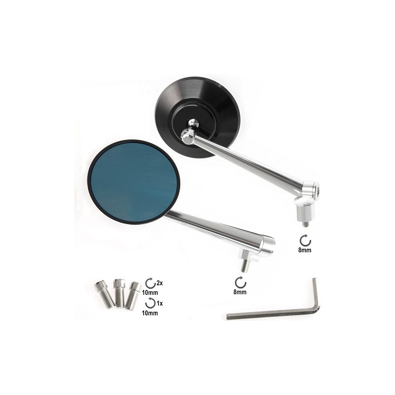 Coppia specchio Argento/nero, SR-4410, A-pro A-pro - 1 Coppia specchio Argento/nero, SR-4410, A-pro A-pro - 1